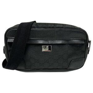 Authentic Gucci GG Supreme Monogram Waist Bag Belt Bag Pouch Mens Black